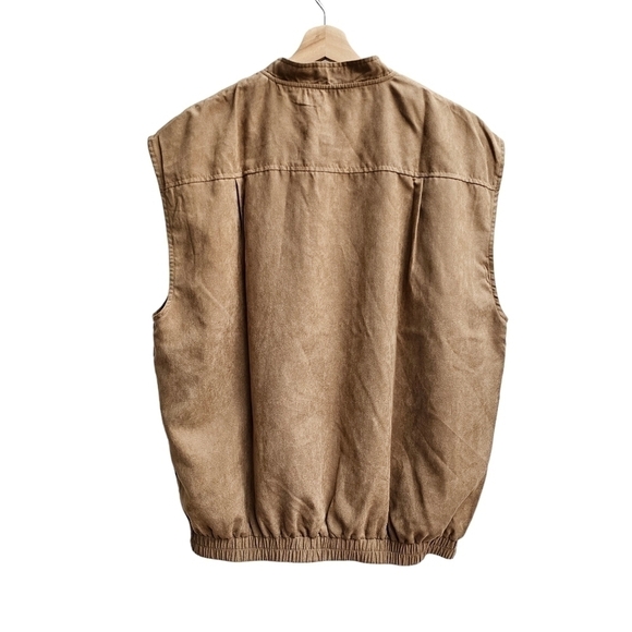 Badlands Las Vegas Golf Club Vest, Brown Faux Suede with Metal Snaps, Size Large - Picture 2 of 11